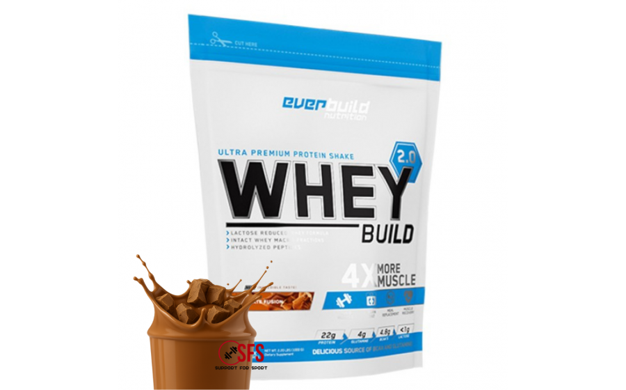 Whey Build 2.0 Chocolate 1000 г — Everbuild, low sugar Everbuild Whey Protein Build 2.0 Chocolate 1000 г — без цукру