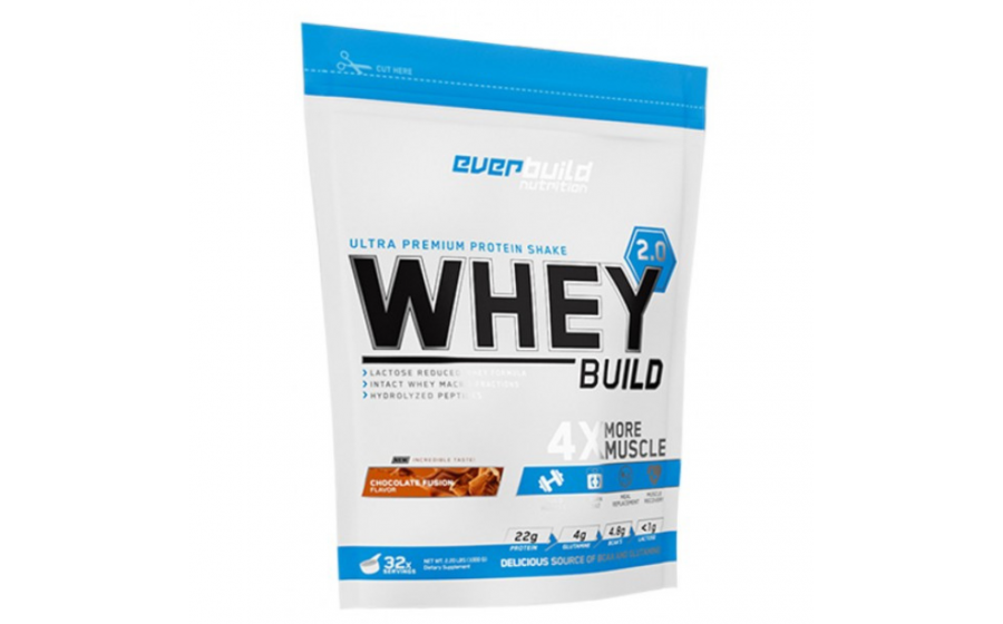 Whey Build 2.0 Chocolate 1000 г — Everbuild, low sugar Everbuild Whey Protein Build 2.0 Chocolate 1000 г — без цукру