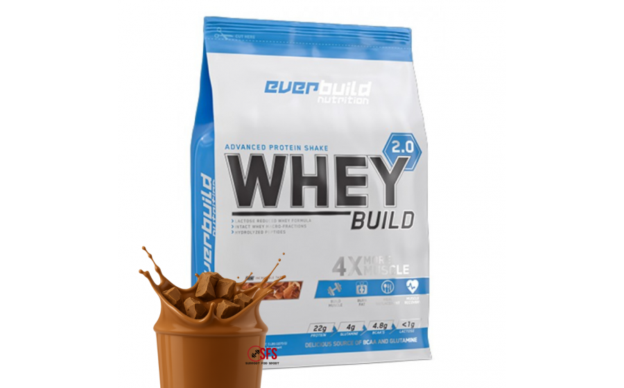 Whey Protein 2270 г Chocolate – Everbuild концентрат, low sugar Everbuild Whey Protein Build 2.0 Chocolate 2270 г – концентрат