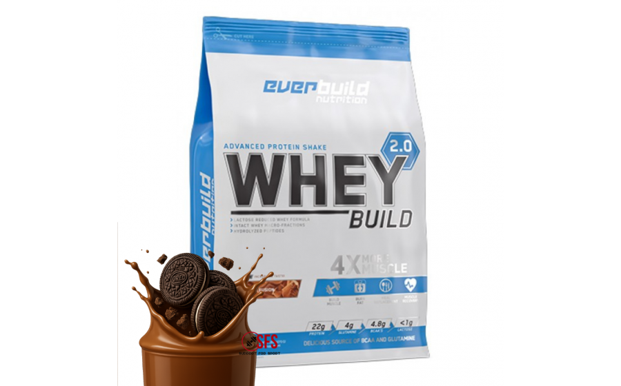 Whey Protein 2270 г Cookies & Cream – Everbuild концентрат Everbuild Whey Protein Build 2.0 Cookies & Cream 2270 г