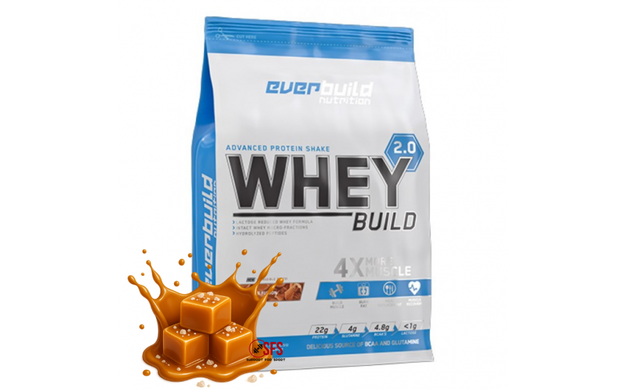 Whey Protein 2270 г Salted Caramel – Everbuild концентрат Everbuild Whey Protein Build 2.0 Salted Caramel 2270 г – концент