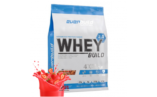 Everbuild Whey Protein Build 2.0 Strawberry 2270 г — без лактози