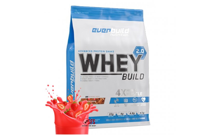 Everbuild Whey Protein Build 2.0 Strawberry 2270 г — без лактози