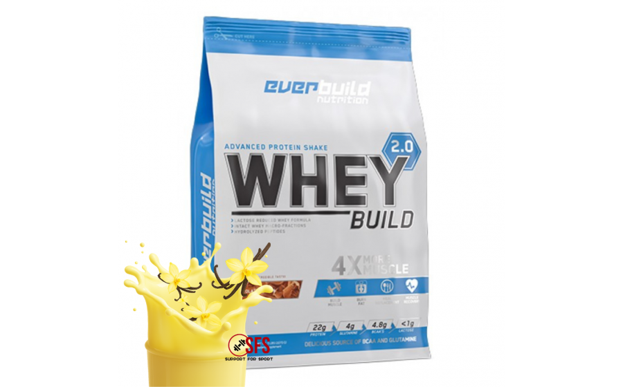 Whey Protein 2270 г Vanilla – Everbuild концентрат, low sugar Everbuild Whey Protein Build 2.0 Vanilla 2270 г