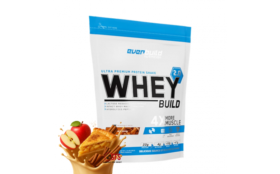 Whey Apple Cinnamon Pie 500 г — Everbuild, low sugar Everbuild Whey Protein Build 2.0 Apple Cinnamon Pie 500 г