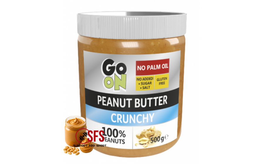 Peanut Butter Crunchy — 500 г, чистий склад GoOn Peanut Butter Crunchy 500 г — натуральна паста