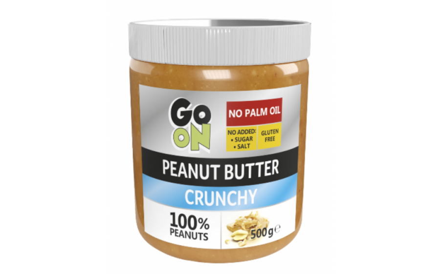 Peanut Butter Crunchy — 500 г, чистий склад GoOn Peanut Butter Crunchy 500 г — натуральна паста