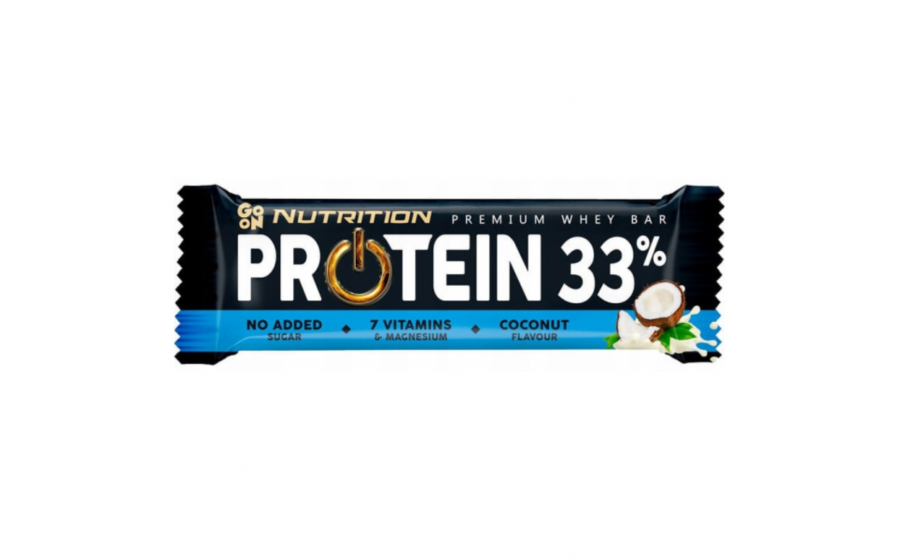 Protein Bar Coconut — 50 г, 33 % білка GoOn Protein Bar 33% Coconut 50 г — батончик з кокосом