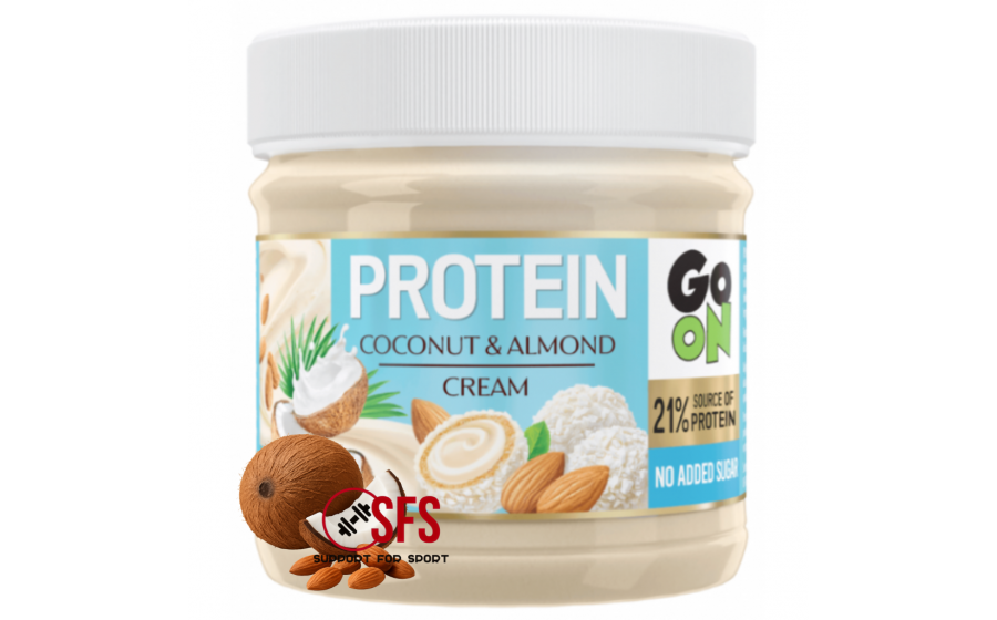 Protein Cream Coconut‑Almond — 180 г протеїновий крем GoOn Protein Cream Coconut‑Almond 180 г — 21 г білка, без цукру