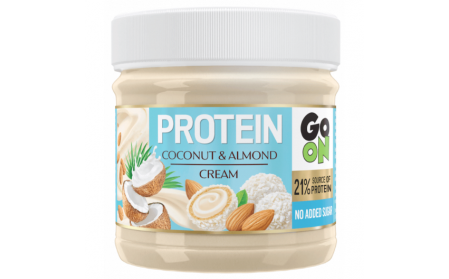 Protein Cream Coconut‑Almond — 180 г протеїновий крем GoOn Protein Cream Coconut‑Almond 180 г — 21 г білка, без цукру