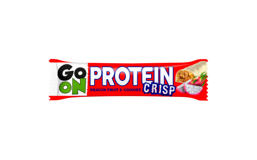 Protein Crisp Bar Dragon Fruit & Cookies — 50 г, 10 г белка GoOn Protein Crisp Bar Dragon Fruit & Cookies — хрусткий бат