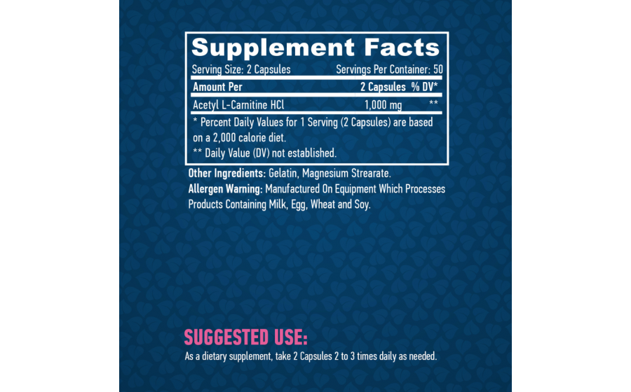 Acetyl L‑Carnitine 1000 мг — жироспалювач і ноотроп Haya Labs Acetyl L‑Carnitine 1000 мг — капсули для енергії та ме