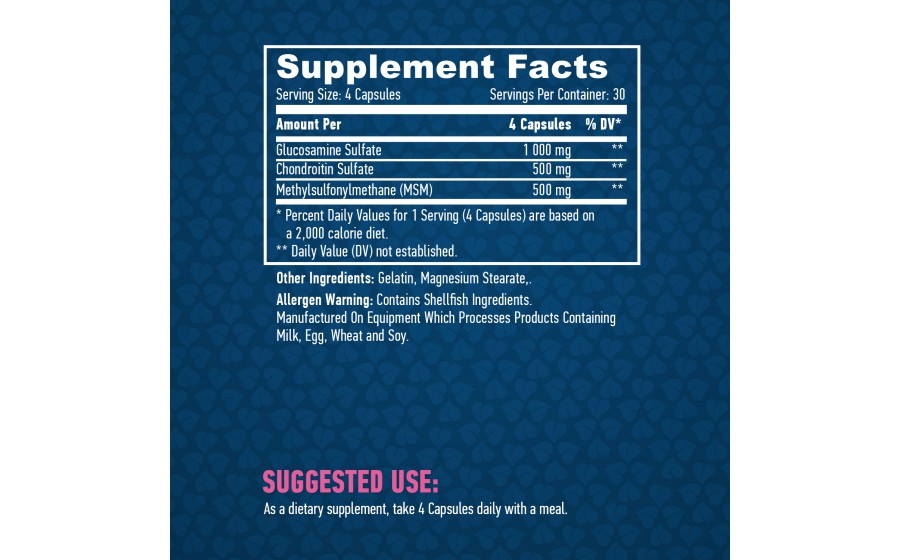 Купити Haya Labs Glucosamine Chondroitin & MSM Complex 120 к Haya Labs Glucosamine Chondroitin & MSM Complex 120 капсул —