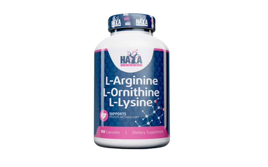 Haya Labs Amino Complex 3‑in‑1 — 100 капсул, 3×750 мг Haya Labs комплекс амінокислот Arginine Ornithine Lysine 100 кап