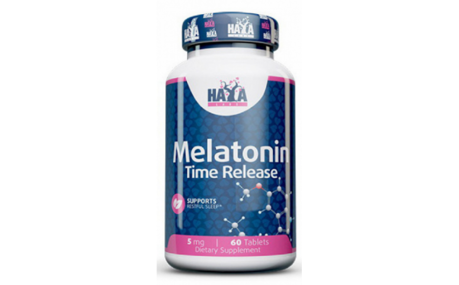 Haya Labs Melatonin Time Release 5 мг – 60 таблеток, пролонгован