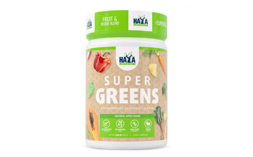 Haya Labs Super Greens Natural Apple Shake 300 г — фруктовий суп
