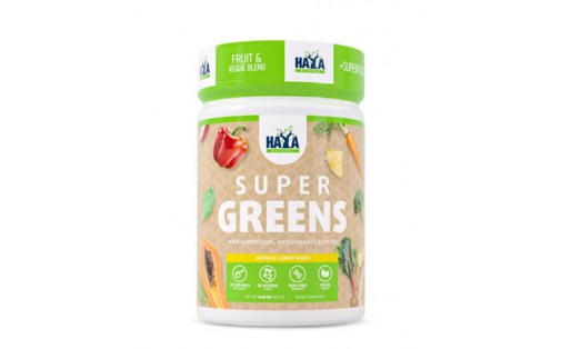 Haya Labs Super Greens Natural Lemon Shake 300 г — лимонний супе