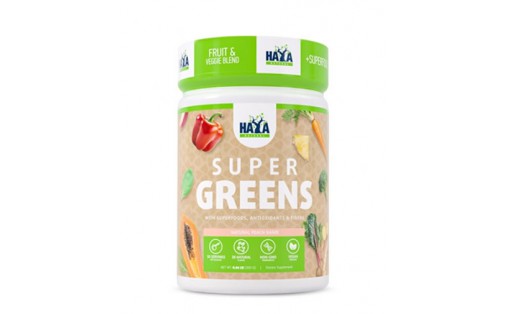 Haya Labs Super Greens Natural Peach Shake 300 г – суперфуд кокт
