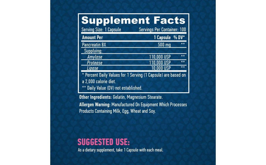 Haya Labs Super Pancreatin Enzymes — 100 капсул, ферментний комп