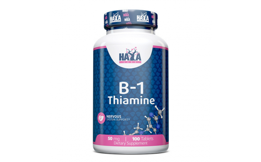 Haya Labs Vitamin B‑1 Thiamine 50 мг — енергія, мозок, імунітет Haya Labs Vitamin B‑1 50 мг — 100 таблеток тіаміну, енергія і за