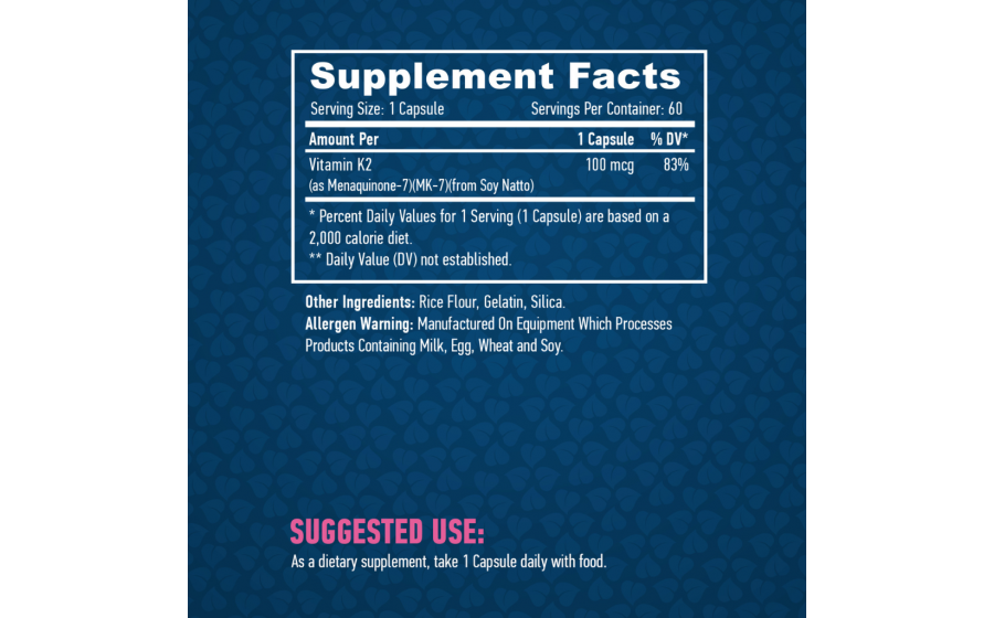 Haya Labs Vitamin K2 MK‑7 100 мкг — натуральна підтримка кісток Haya Labs Vitamin K2 MK‑7 100 мкг — 60 капсул для кісток та серц