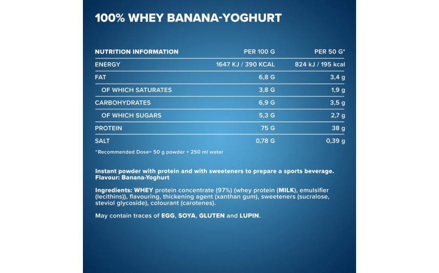 IronMaxx 100% Whey Protein – 2350 г, банан-йогурт IronMaxx 100% Whey Protein – банан-йогурт, 2350 г