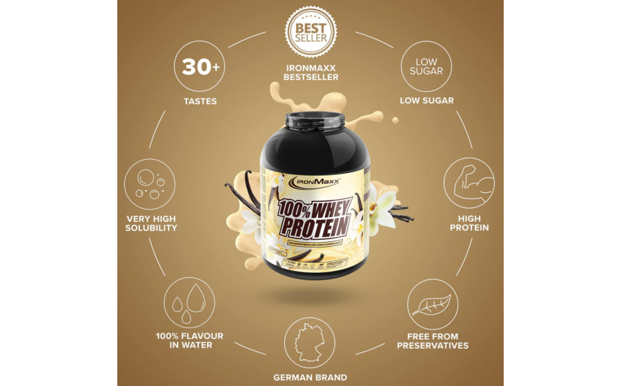 IronMaxx 100% Whey Protein – французская ваниль, 2350 г