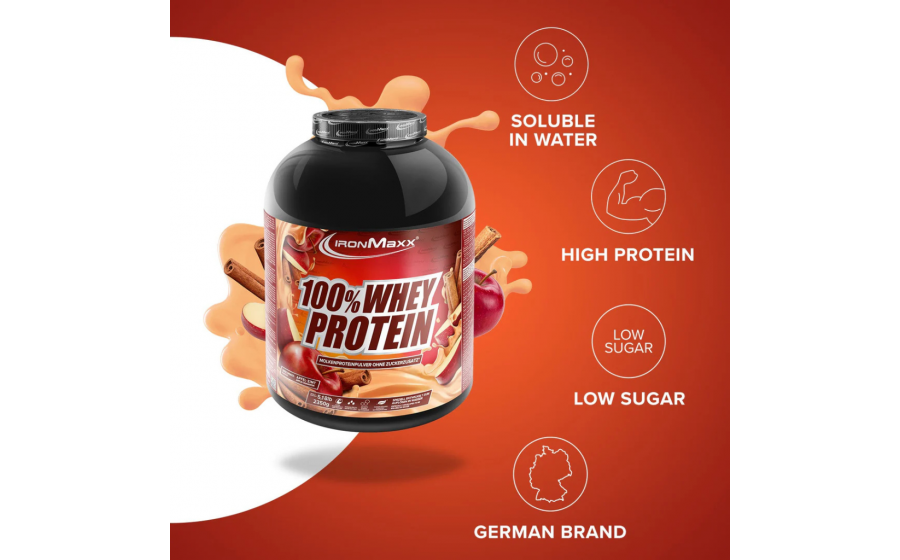 IronMaxx 100% Whey Protein – яблуко-кориця, 2350 г IronMaxx 100% Whey Protein – яблуко-кориця, 2350 г