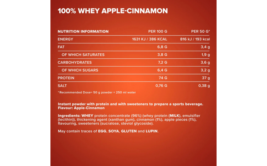 IronMaxx 100% Whey Protein – 2350 г, яблоко-корица IronMaxx 100% Whey Protein – яблоко-корица, 2350 г