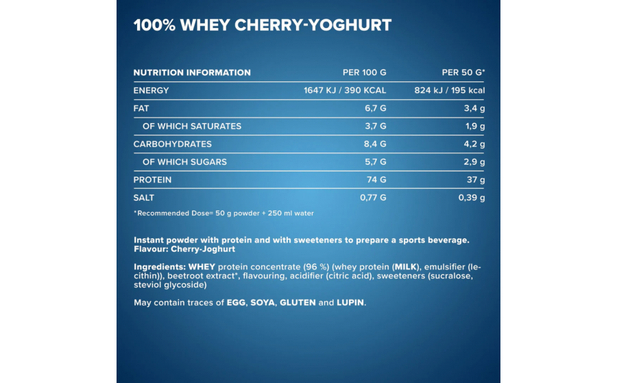 IronMaxx 100% Whey Protein – 2350 г, вишня-йогурт IronMaxx 100% Whey Protein – вишня-йогурт, 2350 г