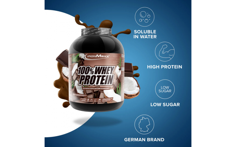 IronMaxx 100% Whey Protein – 2350 г, шоколад-кокос IronMaxx 100% Whey Protein – шоколад-кокос, 2350 г
