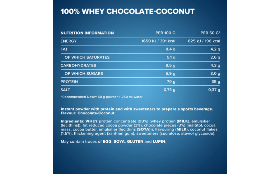 IronMaxx 100% Whey Protein – 2350 г, шоколад-кокос IronMaxx 100% Whey Protein – шоколад-кокос, 2350 г