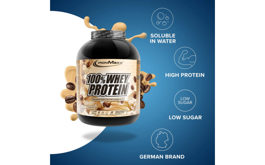 IronMaxx 100% Whey Protein – латте макиато, 2350 г