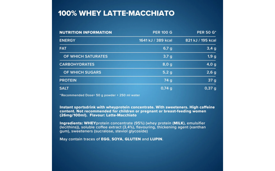 IronMaxx 100% Whey Protein – латте макиато, 2350 г