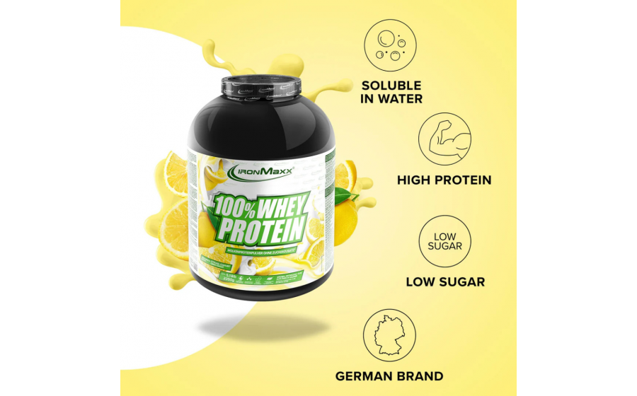IronMaxx 100% Whey Protein – 2350 г, лимон-йогурт IronMaxx 100% Whey Protein – лимон-йогурт, 2350 г