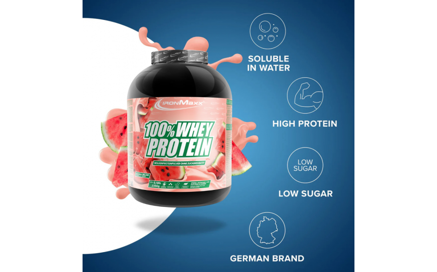 IronMaxx 100% Whey Protein – 2350 г, диня IronMaxx 100% Whey Protein – диня, 2350 г