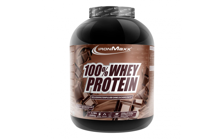 IronMaxx 100% Whey Protein – 2350 г, молочний шоколад IronMaxx 100% Whey Protein – молочний шоколад, 2350 г