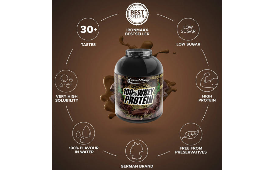 IronMaxx 100% Whey Protein – 2350 г, тёмный какао IronMaxx 100% Whey Protein – тёмный какао, 2350 г