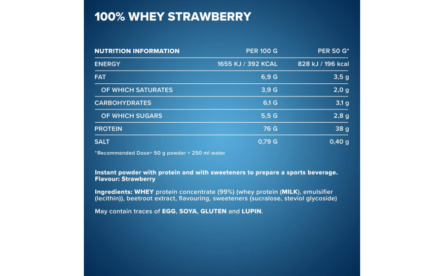 IronMaxx 100% Whey Protein – 2350 г, полуниця IronMaxx 100% Whey Protein – полуниця, 2350 г