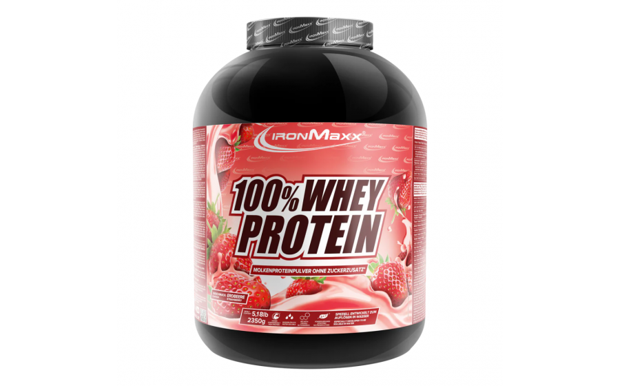 IronMaxx 100% Whey Protein – 2350 г, полуниця IronMaxx 100% Whey Protein – полуниця, 2350 г