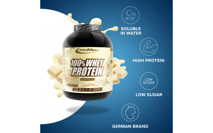 IronMaxx 100% Whey Protein – Білий Шоколад IronMaxx 100% Whey Protein 2350 г – Білий Шоколад
