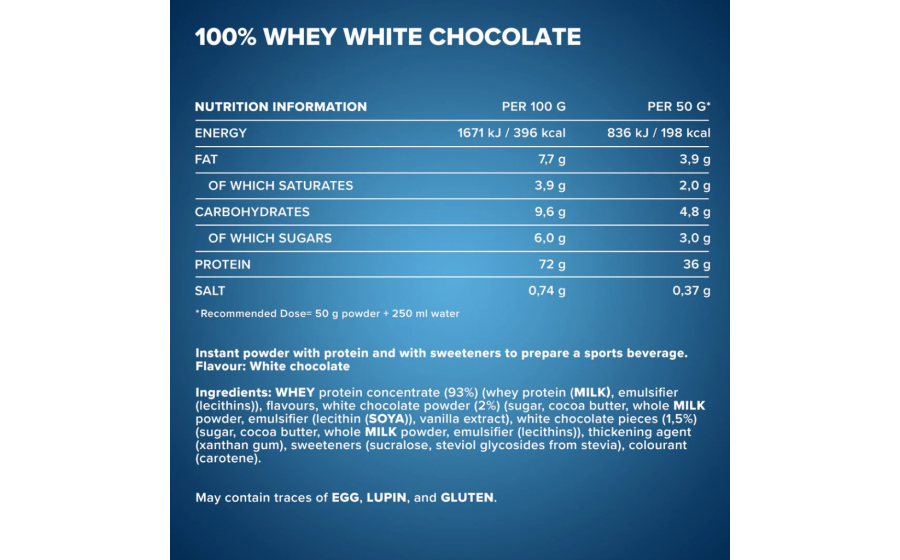 IronMaxx 100% Whey Protein – Білий Шоколад IronMaxx 100% Whey Protein 2350 г – Білий Шоколад