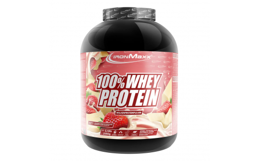 IronMaxx 100% Whey Protein – білий шоколад-клубніка, 2350 г