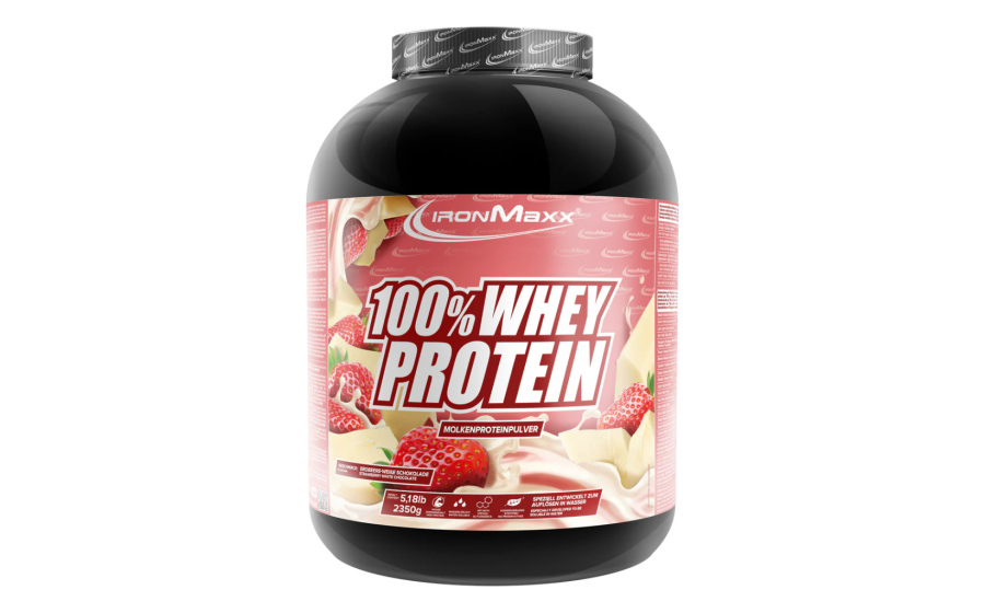 IronMaxx 100% Whey Protein – 2350 г, білий шоколад-клубніка IronMaxx 100% Whey Protein – білий шоколад-клубніка, 2350 г
