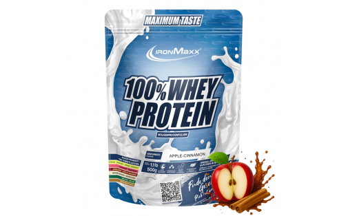 IronMaxx 100% Whey Protein 500 г – Яблуко-Кориця, протеїн Німечч