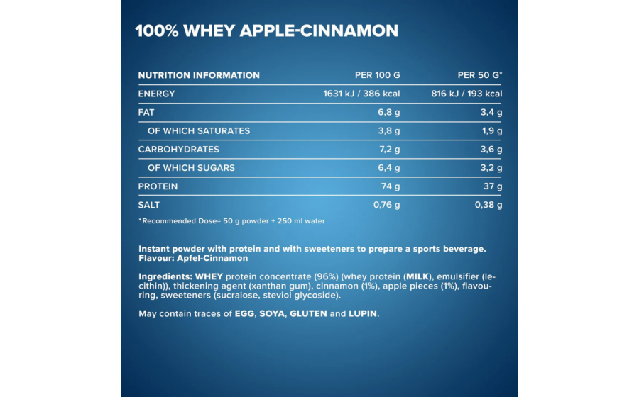 IronMaxx 100% Whey Protein 500 г – Яблуко-Кориця, протеїн Німечч