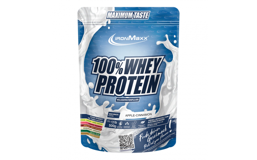 IronMaxx 100% Whey Protein 500 г – Яблуко-Кориця, протеїн Німечч