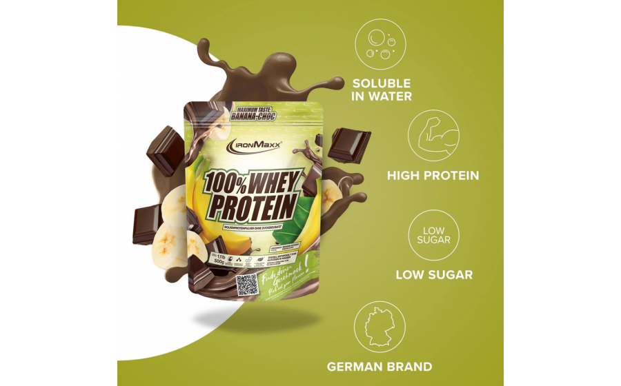 IronMaxx 100% Whey Protein 500 г – Банан-Шоколад, протеїн Німечч