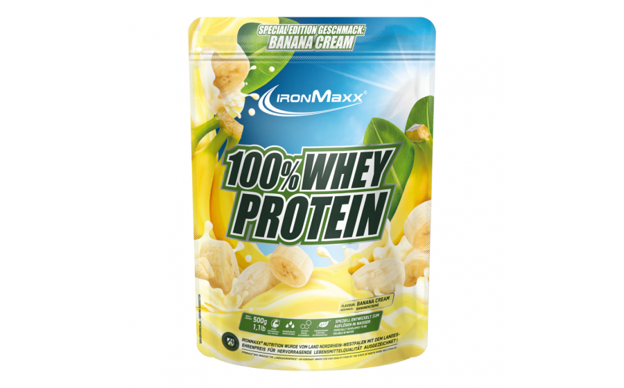 IronMaxx 100% Whey Protein 500 г – Банановий Крем, протеїн Німеч