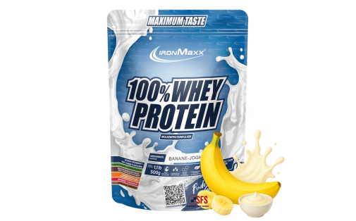 IronMaxx 100% Whey Protein 500 г – Банан-Йогурт, протеїн Німеччи